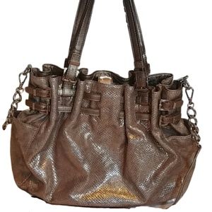 Michael Kors Tan Edie "Python" Tote Bag Purse